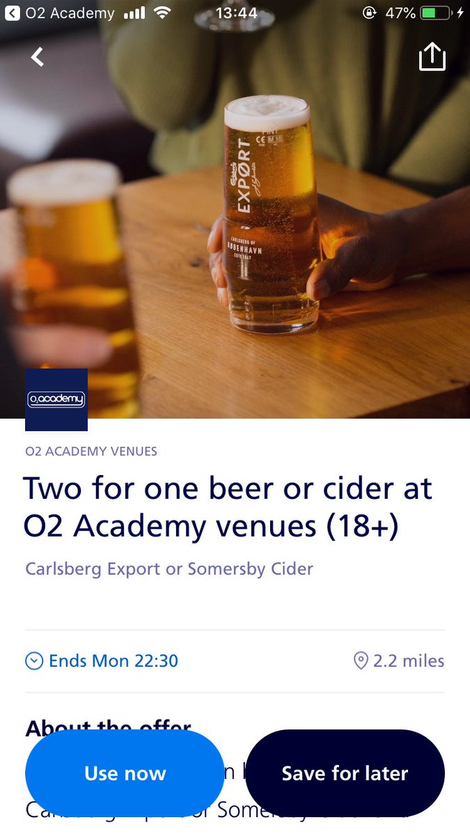 flanagr's tweet photo. @O2music Hi o2!  Attending a gig tomorrow and your 2:4:1 drinks deal isn’t available in Birmingham, but it says seperate drinks offers for this venue is noted in T&amp;C’s. I’ve checked and can’t see anything? Help! x https://t.co/VrI9enRv8S