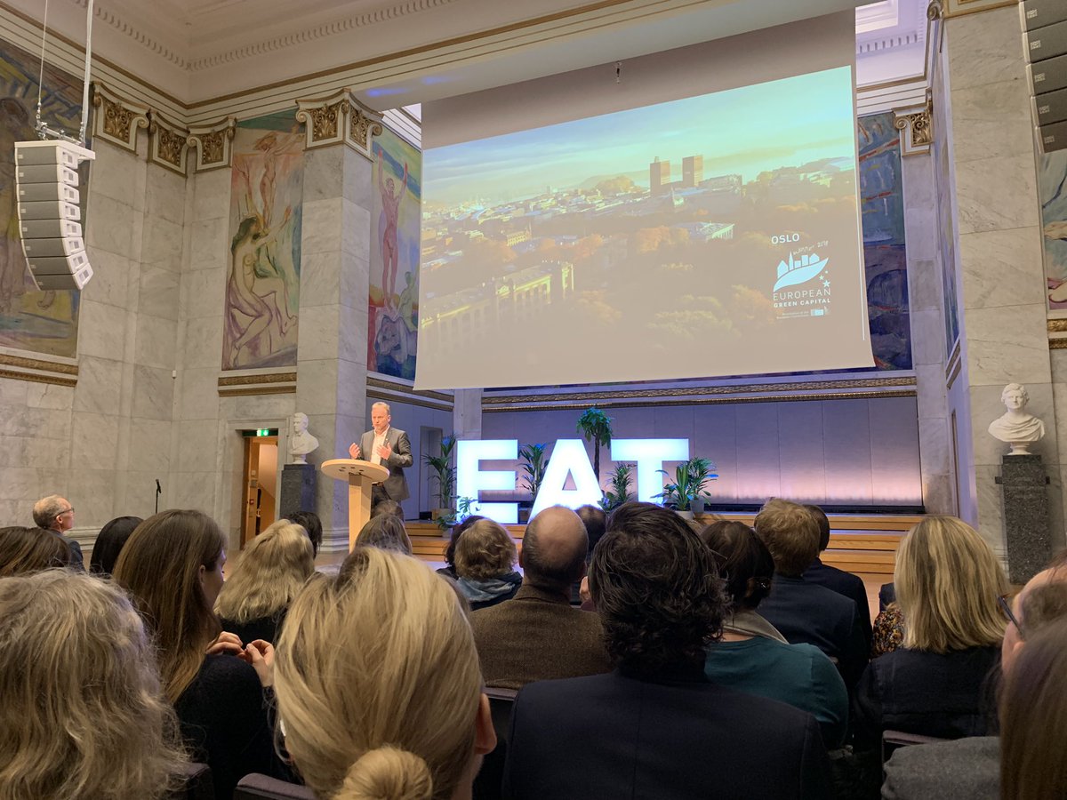 HagerCaroline's tweet photo. Oslo- the #EuropeanGreenCapital - and @EATforum at the centre of the launch of 2019 most important global report. Exited to hear the highlights of the EAT Lance - Food in the antropocene report. #foodcanfixit https://t.co/dOQxWahEGv