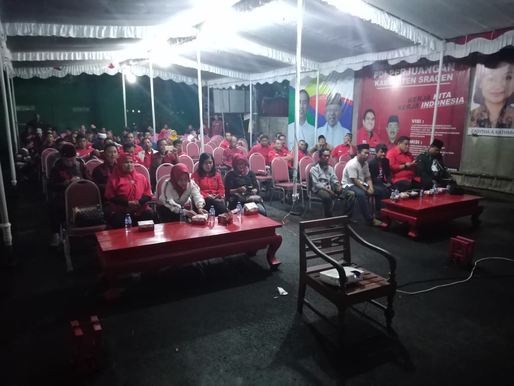 Nobar DPC PDIP KAB SRAGEN #JokowiAminMenangDebat