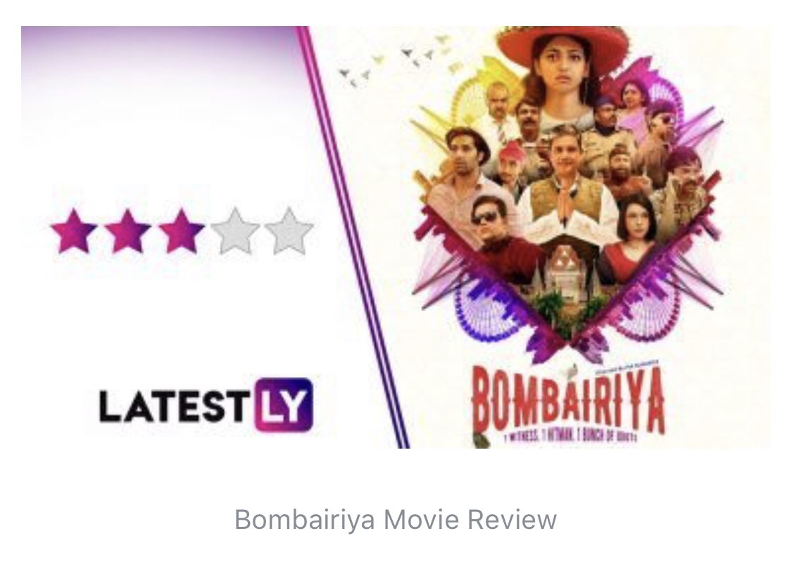 latestly.com/entertainment/…

Latestly calls #Bombairiya a chaotic fun ride. Join Meghna, Pintu and the Biker on that ride. Bombairiya #InCinemasTomorrow. #BeAnIdiot