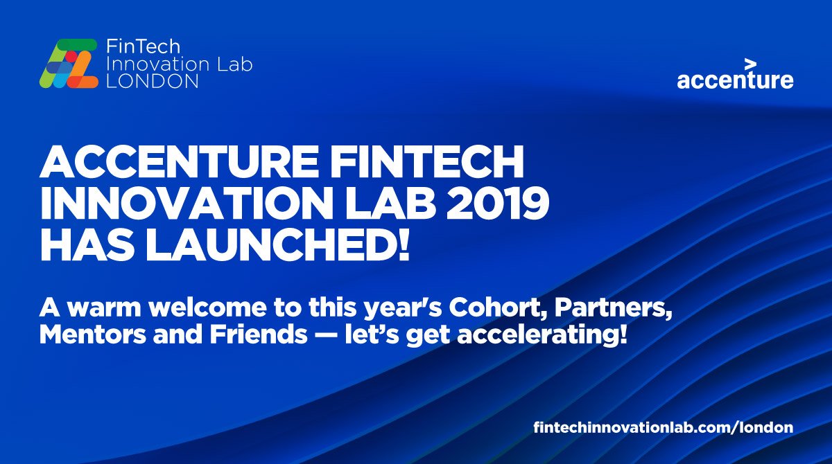 FinTechLabLDN's tweet photo. And we're off! #Accenture #FinTech London Lab 2019 has officially launched - find out who the cohort are here -https://t.co/f3IuTVrN8A https://t.co/bU4wFLNEj0