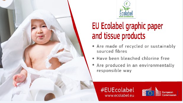 EMAS_EUEcolabel's tweet photo. #News 👉Two of the most successful #EUEcolabel paper product groups were revised and the new #criteria published today: Tissue Paper and Graphic Paper! Choosing these products ensures that your paper is made out of #recycled or #sustainably sourced fibres. https://t.co/EwjmPrUzHE https://t.co/z3KUuNHCXB