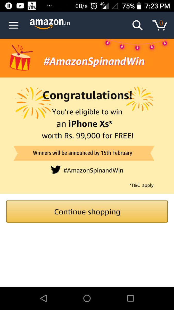 ABCD25547563's tweet photo. Amazon spin to win amazing price 

Open Amazon account and spin your louky price

#AmazonSpinandWin https://t.co/I0hIgReKyE
