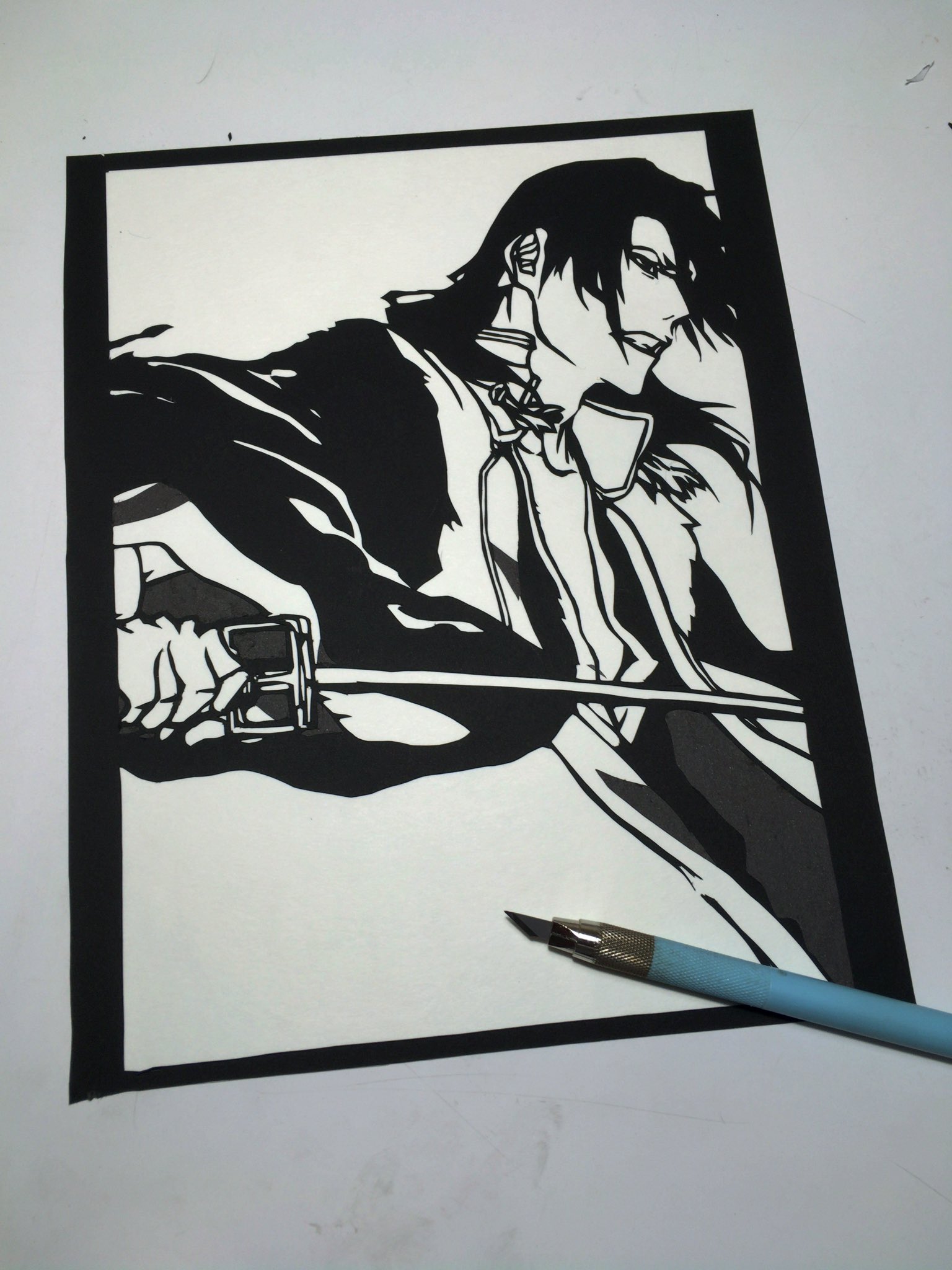 ともひろ 緊急事態によりメイン垢 En Twitter Bleach 57巻表紙 朽木白哉 切り絵 Bleach T Co Gpybxtydxz Twitter