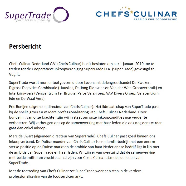 SuperTrade_ua's tweet image. #ChefsCulinar sluit zich aan bij inkoopvereniging @SuperTrade_ua