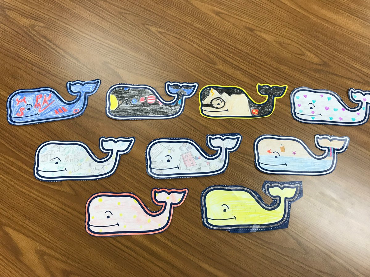 hcmslibrary's tweet photo. Students colored whales this week for #WhalesForACause ! @FirstBook @vineyardvines #HCMSReads https://t.co/4XJ8NB2AN7