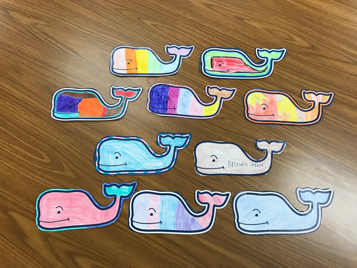 hcmslibrary's tweet photo. Students colored whales this week for #WhalesForACause ! @FirstBook @vineyardvines #HCMSReads https://t.co/4XJ8NB2AN7