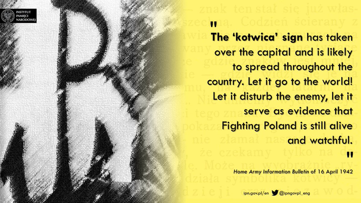 The #Kotwica emblem painted in thousands of places in #OccupiedPoland gave hope to millions of Poles, and was a signal to the Germans that the #PolishUndergroundState did not lay down arms in the struggle against the invader.
#HomeArmy #FightingPoland
@PLinNewYork @Greenpointers