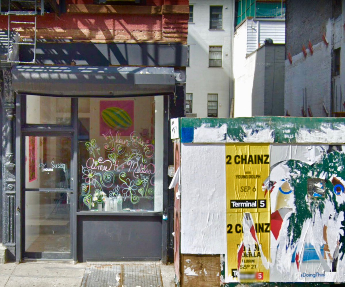 2017 is like a light year away, but <a href="/googlemaps/">Google Maps</a> has documented an AS-curated show: "Fleur (Essence) by Melissa Eder and Aimee Hertog" that took place August 29 - September 4, 2017 at Lazy Susan Gallery, 191 Henry Street. Visit "Fleur (Essence)" today! <a href="/lazysusannyc/">Susan Lazy</a> <a href="/melsnyc/">melissa eder</a>