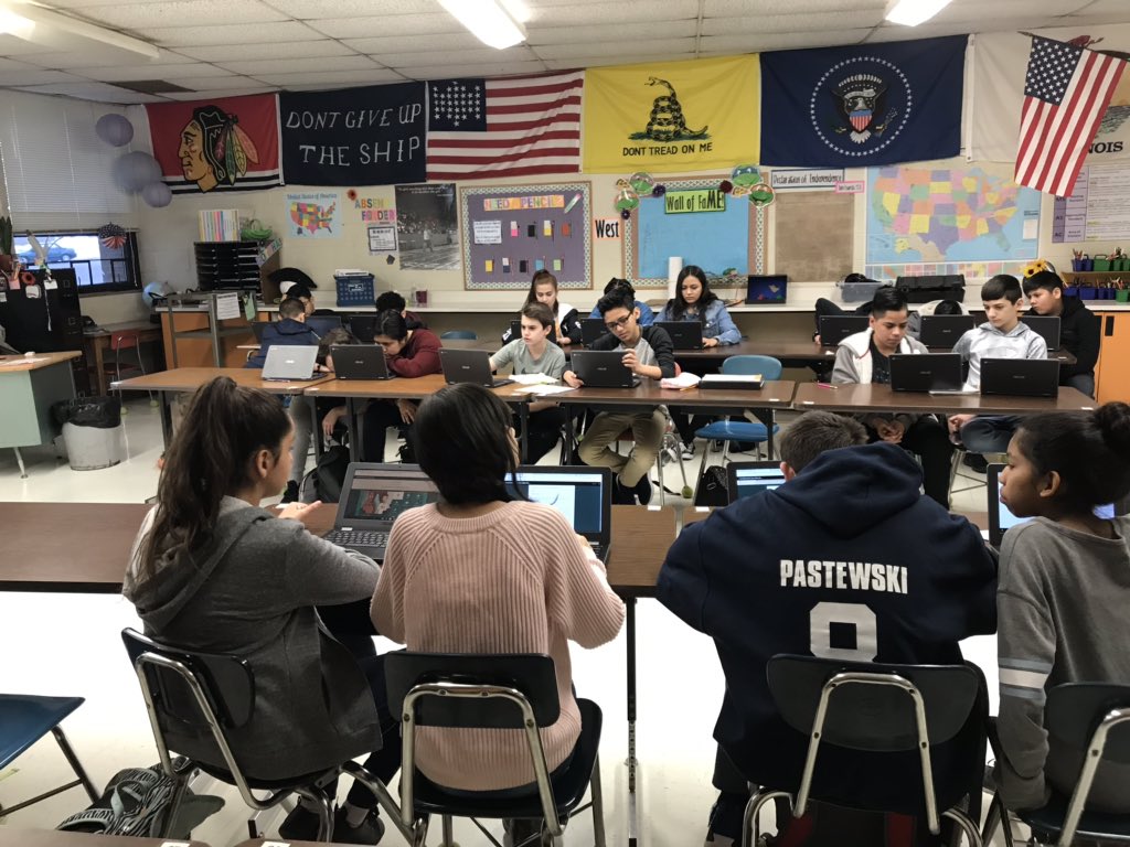 j_boggs14's tweet photo. Check out these 7th graders and their teacher rocking this digital breakout! #ASD4All #ASD4Tech https://t.co/kgorm4HMti