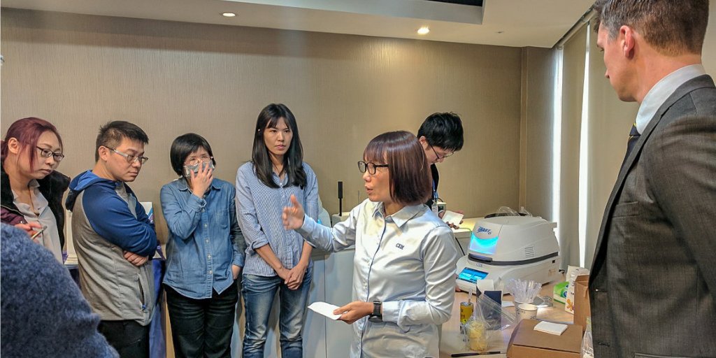 CEMcorporation's tweet photo. This week, our Process Control team is in #Taiwan to spread the word about the ORACLE™ and SMART 6™. Some things, like better fat and moisture testing, are universal! #MoistureAnalysis #FatAnalysis https://t.co/UQADSPtN4E