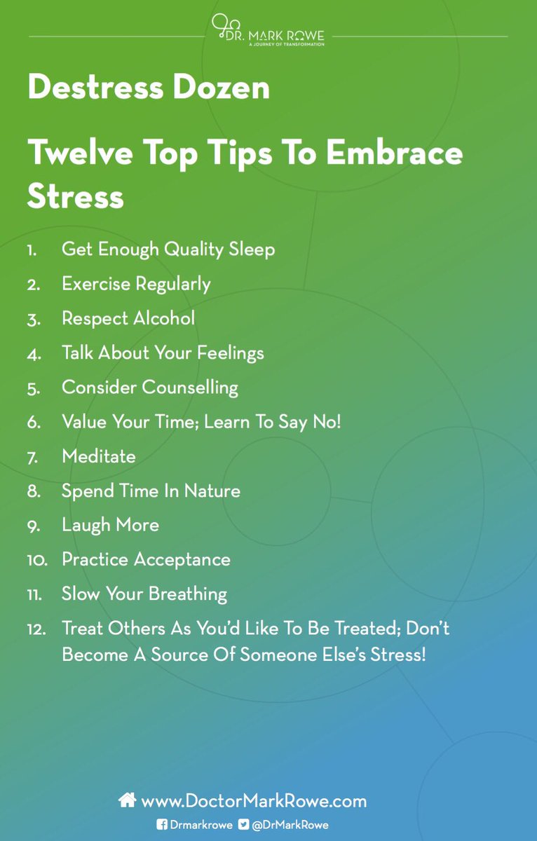 Dr. Mark Rowe (@DrMarkRowe) on Twitter photo 17/01/2019 14:39:49 How to embrace #stress #toptips #ThursdayThought How to embrace #stress #toptips #ThursdayThought