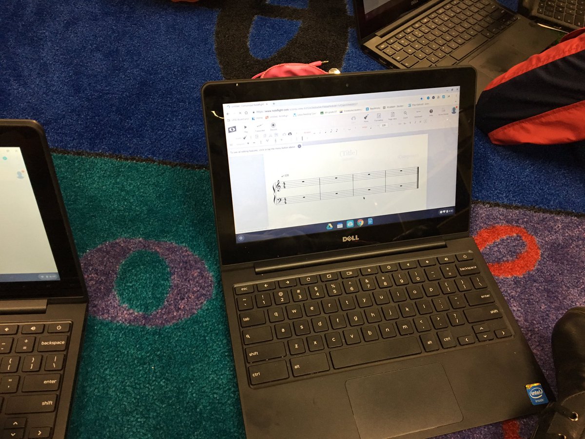 pamjdial's tweet photo. @mcdermottlrsd students are composing on their Chromebooks using Noteflight! #MustangsMustSTEM @lrsd @MichaelPoore1 @sadiemi73712680 https://t.co/2DV2jhHA7q