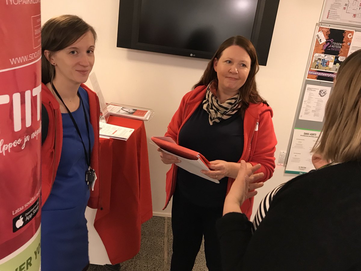 AnnaSuvilaakso's tweet photo. Tänään työnantajat ja opiskelijat kohtasivat työtorilla @SDO_kampukset talvisessa Helsingissä! Samalla mainostettiin @Tiitusapp ja #oppisopimus !  #duunittamo #ammatillinenkoulutus #uraohjaus #työelämä #siksidiakoniaopisto #alppikatu2 #tiitus https://t.co/HxVWaJnB20