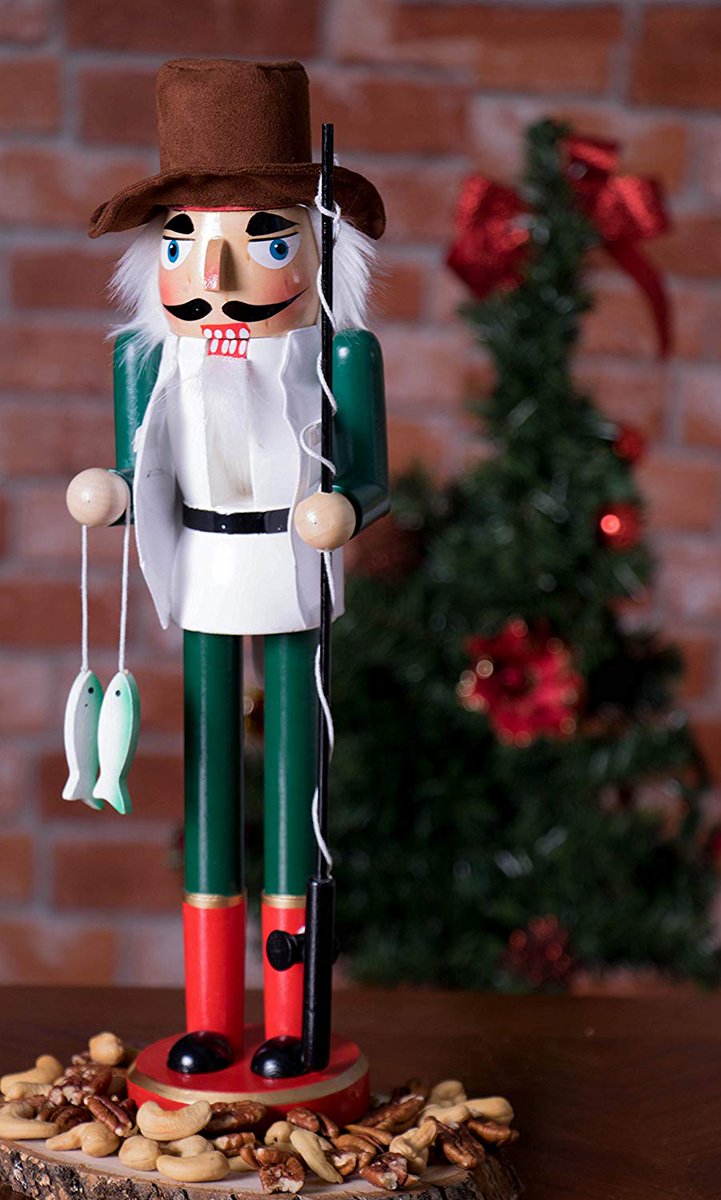 How’s the catch today? Nothing is cuter than our Fisherman Nutcracker, featuring his own angler’s hat and fishing pole. amzn.to/2EtcYD8