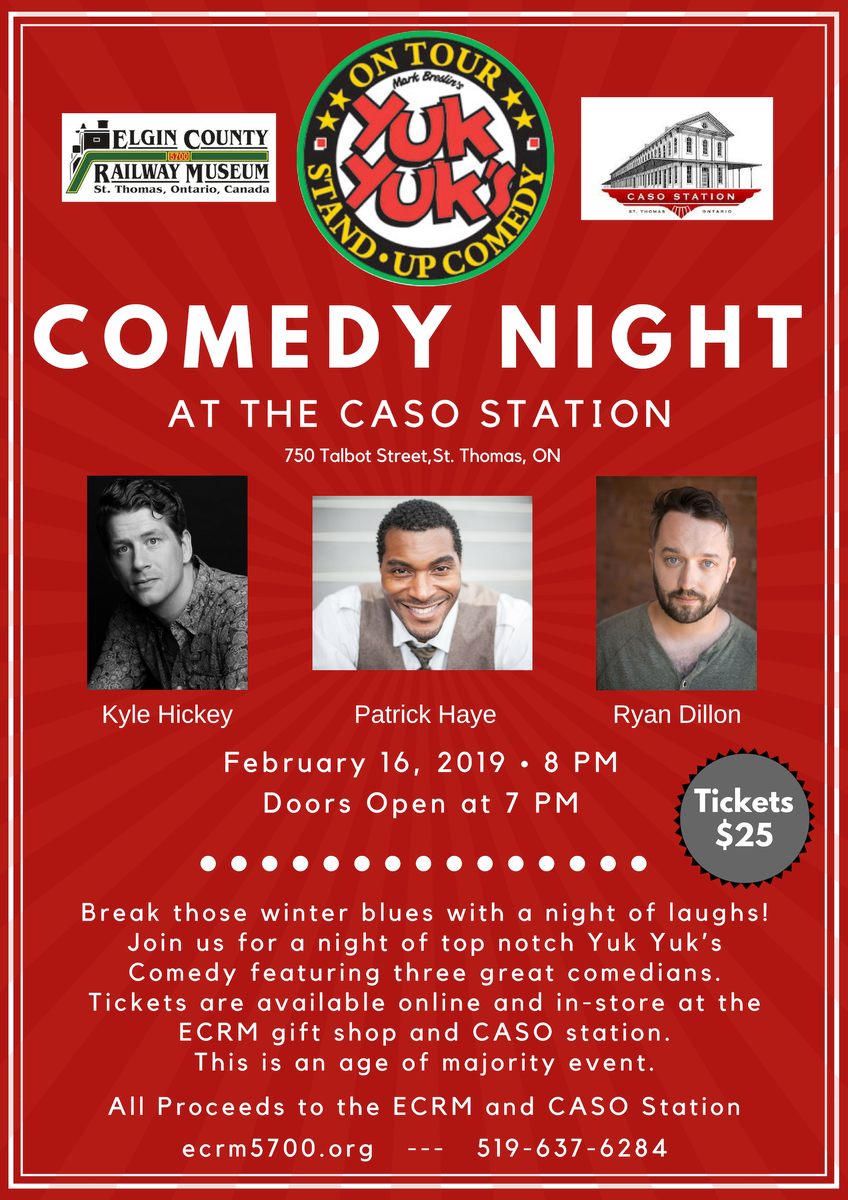 FUNNY TIMES!! Yuk Yuk's coming to <a href="/casostation/">CASO Station</a> February 16th.  Doors open at 7pm and Show starts at 8pm.  Tickets are $25 and available at CASO (519-633-2535) or eventbrite.