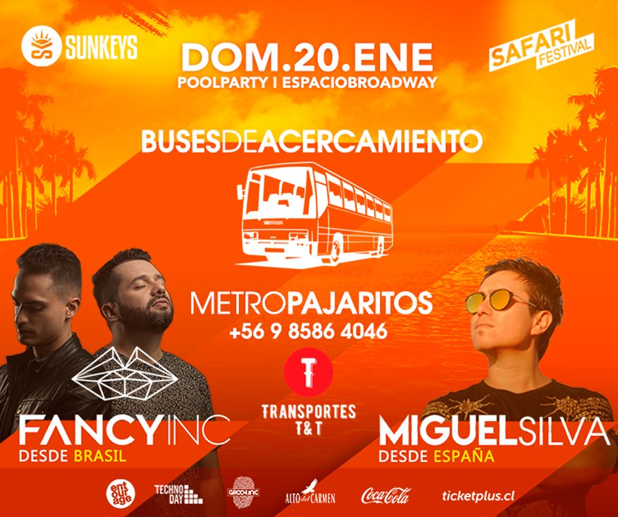 espacio_bwy's tweet photo. ¡Te llevamos a la mejor #poolparty de Santiago!🚌🏊🏻‍♂️⛱
.
.
#Safari #Festival #Fiesta #Party #Extended #Picnic #Bwy #DJ #Music #House #Minimal #FoodTruck #Techno #SkyGolden #AquaTablet #FancyInc #MiguelSilva #Bwy https://t.co/2OGbN1qlNZ