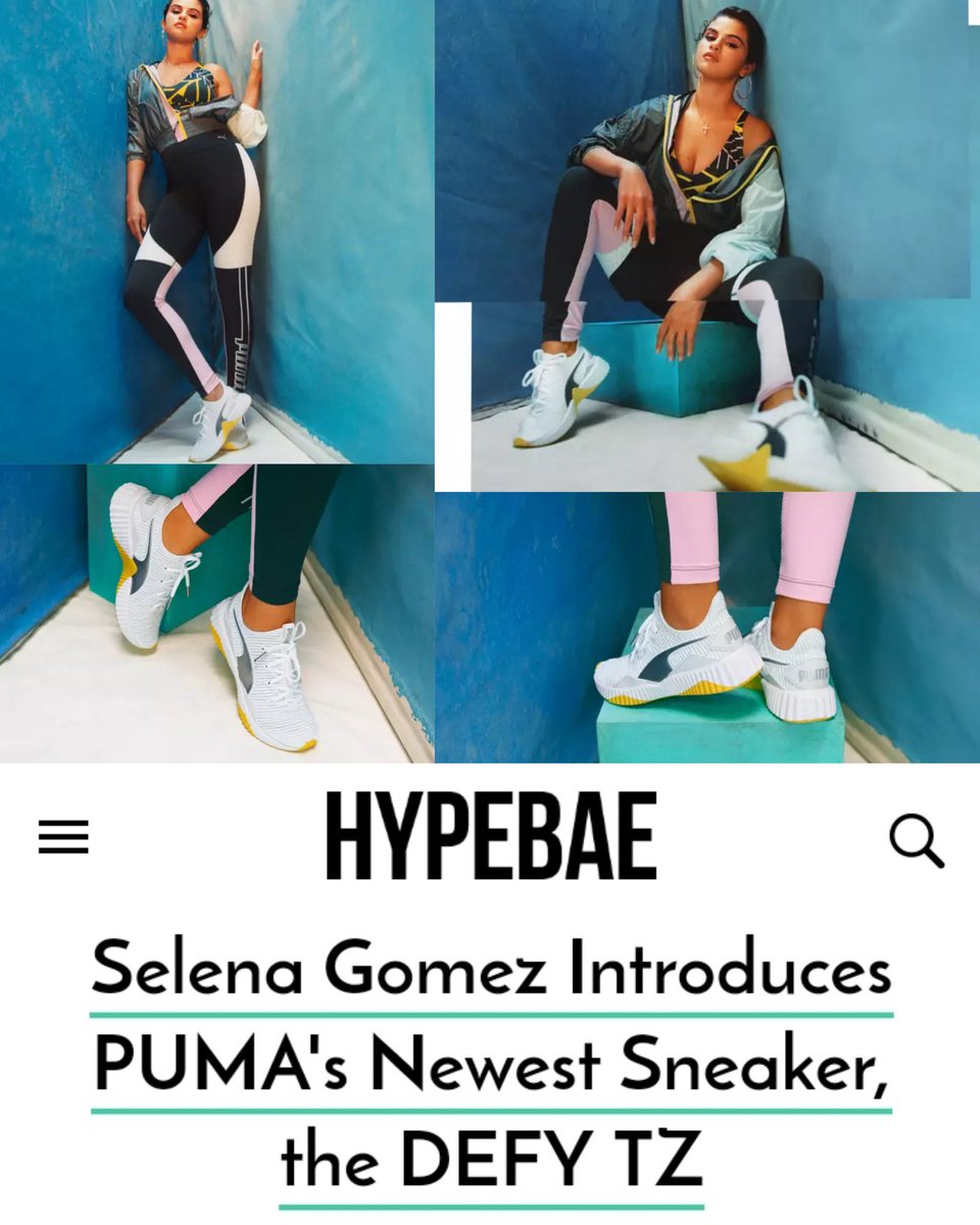 _selenagomezecu's tweet photo. Selena Gomez presenta las más nuevas zapatillas deportivas de PUMA, la DEFY TZ

DEFY TZ de PUMA se encuentra actualmente disponible en la tienda web de PUMA, donde tiene un precio de $90 USD. https://t.co/dPAkQeNXvX