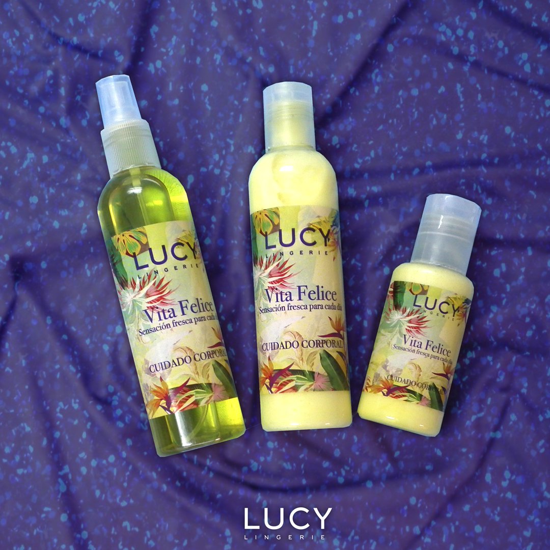 LucyLingerie's tweet photo. Vita Felice Linea de cuidado corporal. Porque no solo vale lucir sensualmente elegante sino te sientes suavemente cuidada.
Puedes encontrar en nuestras tiendas hasta 4 presentaciones de las fragancias. Crema para mano, corporal, splash y antibacterial https://t.co/afD5CF1Kfp https://t.co/uac7c6Jmo1