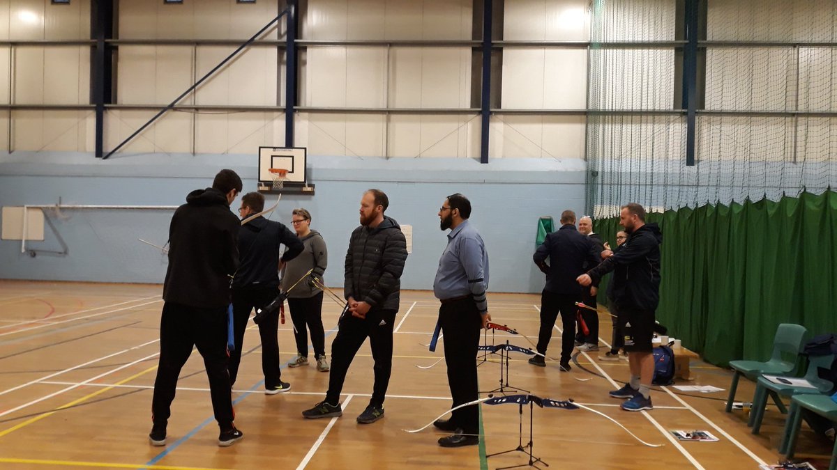 nfparchery's tweet photo. Final run through before assessment @Burnage_Academy. @Toxophylist will arrive soon!
#archerygb
#you'llallbeamazing
#feelingconfident
#expecting100%passrate
#newinstructors
#lovearchery https://t.co/1Y2FYSBNcN