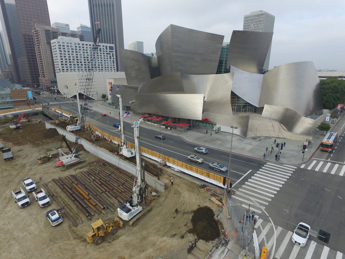 The Grand Avenue Project atop Bunker Hill in Los Angeles, sitting just east of the Walt Disney Concert Hall. Two #Soilmec SR-30 and SR-40 did great with Calex Engineering for the pre-construction works. Photo courtesy <a href="/CESDrills/">Champion Equipment S</a>.
#muddyboots #yoursolutionprovider #trevigroup