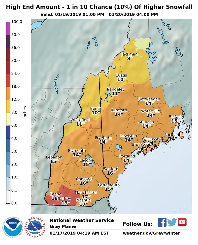 YourWxDaily's tweet image. #Harper forecast for the Portland area is also more certain as a foot or more of snow is likely