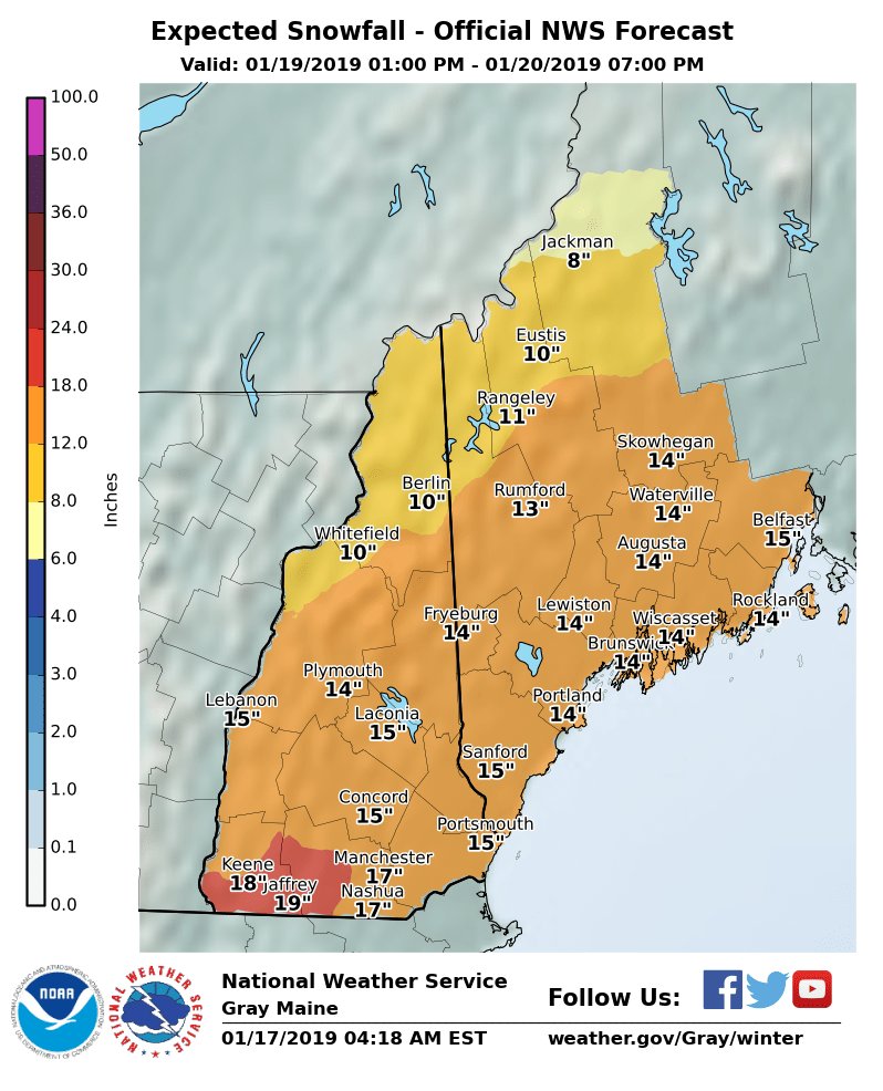 YourWxDaily's tweet image. #Harper forecast for the Portland area is also more certain as a foot or more of snow is likely