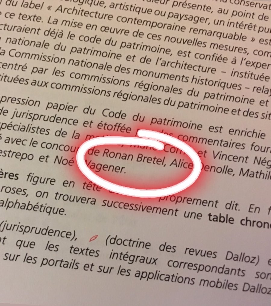 RonanBretel's tweet photo. Drôle d'impression que de voir son nom dans un code Dalloz ... 🤗
#CodeDuPatrimoine https://t.co/PHE2Xi5W1C