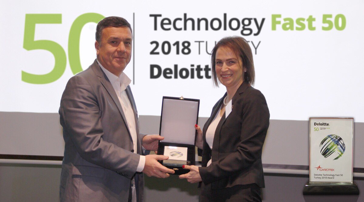 CardtekGroup's tweet photo. We are proud to have received an award at the 13th “Deloitte Technology Fast 50/2018” ceremony for being among Turkey's fastest growing technology companies! #Cardtek #Deloitte #Fast50Turkey18 https://t.co/l9u51JeRzj