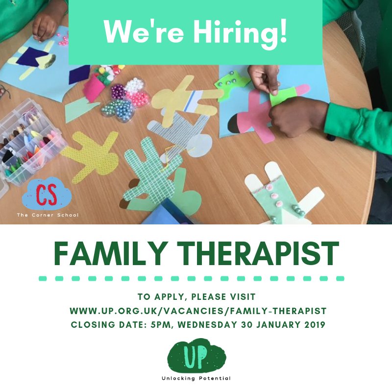 👩‍👧‍👦We are still looking for a qualified #familytherapist to support our independent school, The Corner School based in #Wembley. 

If you want to be part of a charity that really wants to make a difference for families then apply here👉 : up.org.uk/about-us/work-…
#RT
#charityjob