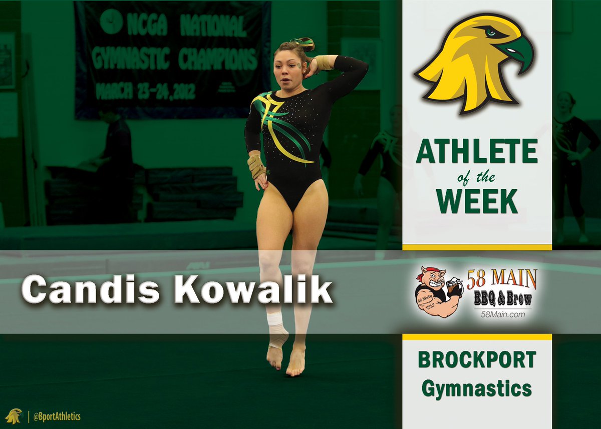 BportAthletics's tweet image. Congrats to the first pair of Brockport Athletes of the Week in 2019, sponsored by 58 Main BBQ and Brew: 

Candis Kowalik of @BportGymnastics and Antonio Alvarez of @Brockport_MBB 

#ProtectTheNest