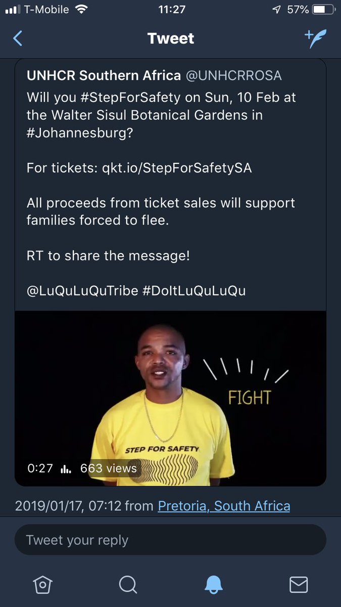 PaulModjadji's tweet image. Come thru and #Stepupforsafety on Sunday 10th Feb @ The Walter Sisulu Botanical Gardens in JHB. Follow @UNHCRROSA for tickets support families forced to flee #DoItLuQuLuQu