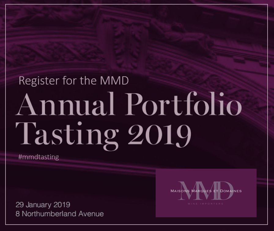 MMDUK's tweet photo. Don't forget to register for the MMD Annual Portfolio Tasting 2019! Meet our producers, taste the range and test your taste buds with our first ever blind tasting table! #mmdtasting @LouisRoederer_ #winetasting https://t.co/733S5LKc0z