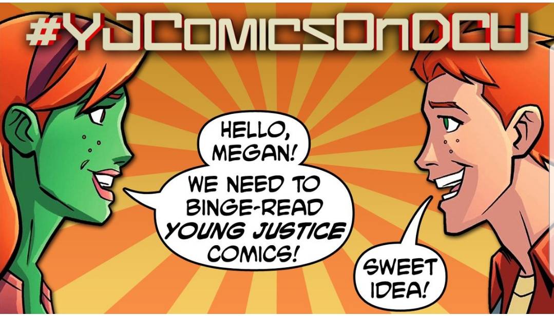 danicamckellar's tweet photo. So fun! RT @YJWiki: Jason Spisak and Danica McKellar bring to life 3 pages from issue #5, the first issue penciled by Christopher Jones. Set during S1 when Wally still thought he had a chance with M'gann.
https://t.co/JOI2BSQDKq
#YoungJustice #YJS3SubscribeBinge #YJComicsOnDCU https://t.co/fm8fdcMQ0L