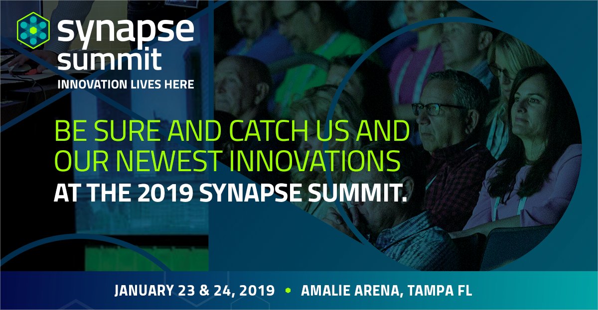 360Advanced's tweet image. We are very excited to be exhibiting at @SynapseFL at @AmalieArena on Jan. 23rd and 24th. Looking forward to seeing local #tech innovators at #SynapseSummit 2019! #360Advanced