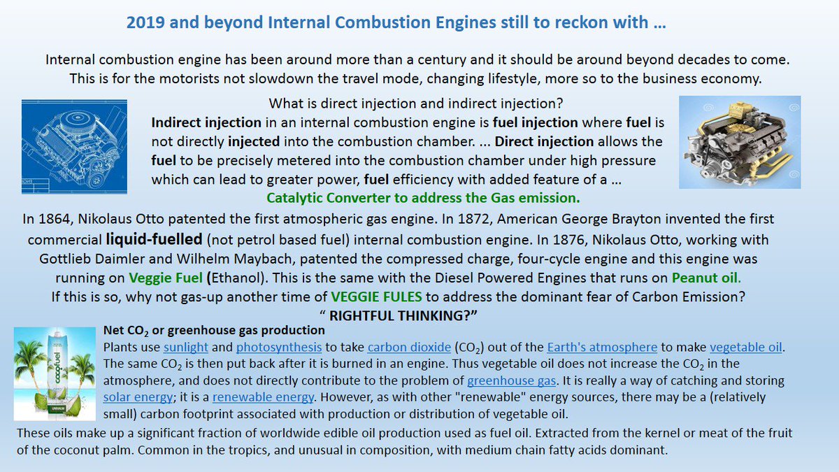 INTERNAL COMBUSTION STILL THE ENGINE TO RUN BRISKY MODE OF TRAVEL AND BULLISH ECONOMY...