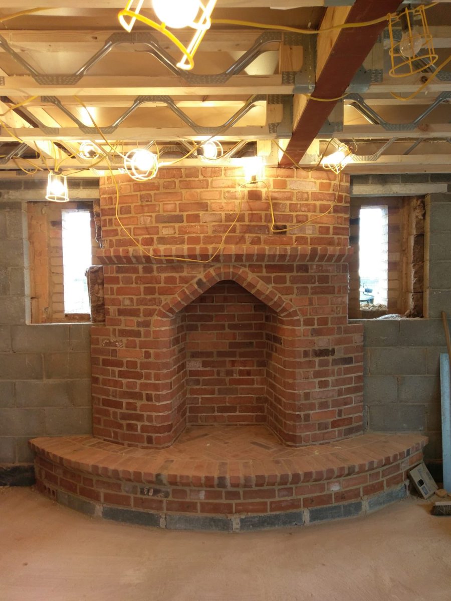 Designed by Kuno - the recently constructed fireplace at the barns nr. Newark.