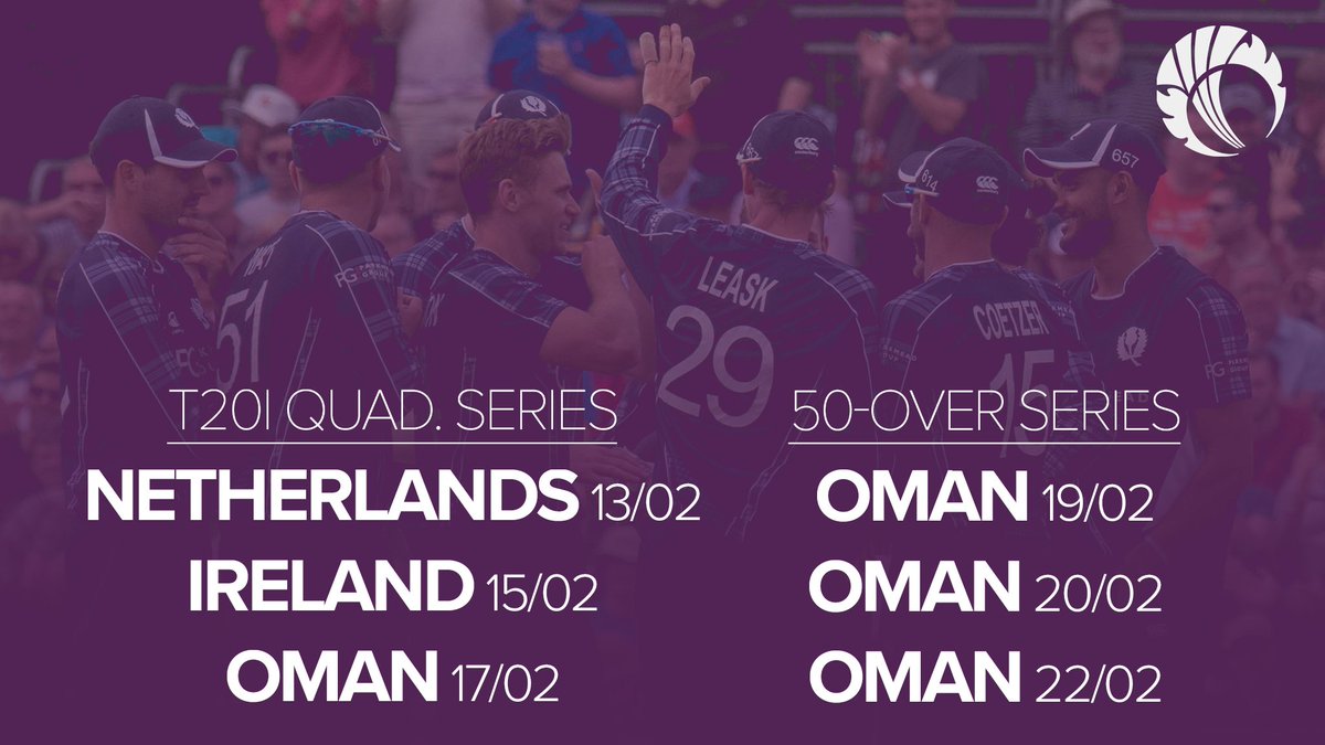 Three weeks until our 14-strong men's squad head out to Oman. 🇴🇲
Who's looking forward to some cricket? 🖐️
#FollowScotland