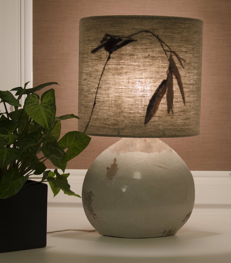 Ours lampshade from linen and felted wool.