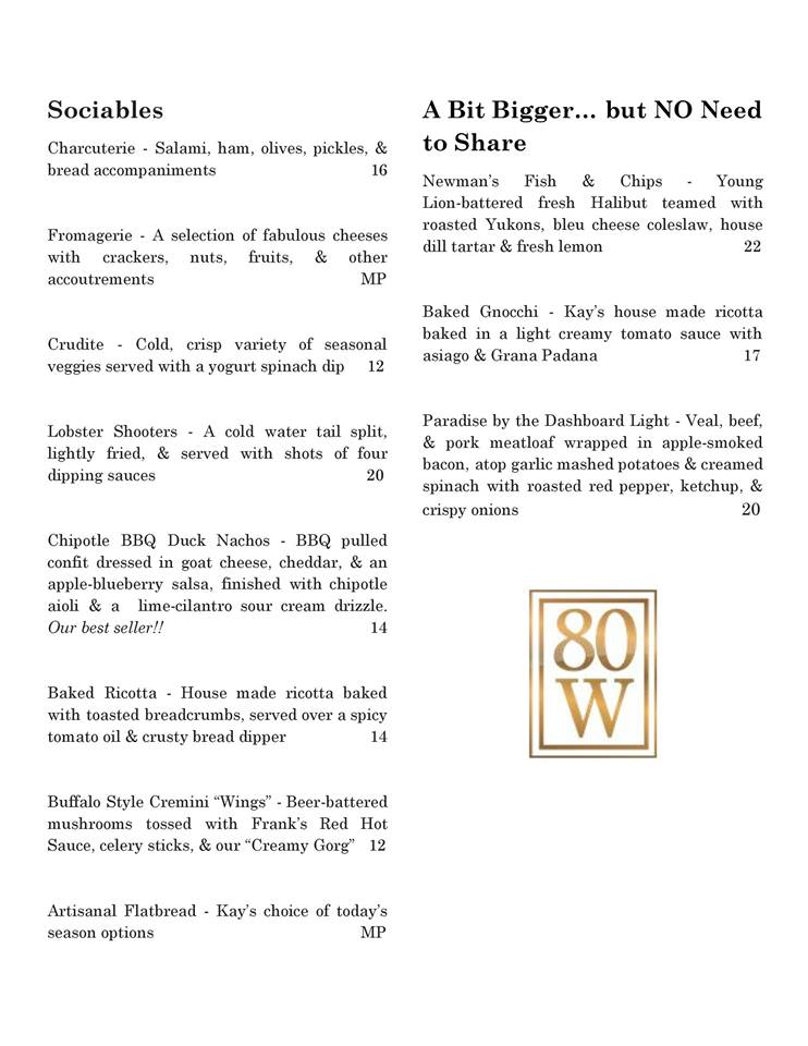 We promised you a new &amp; improved menu in 2019... and it's finally here! Chef Karin is serving up new dishes including Crab Cakes, Newman's Fish &amp; Chips, Jackfruit Carnitas, Baked Gnocchi, and more!! #newmenu #roc #rocrestaurants #80W