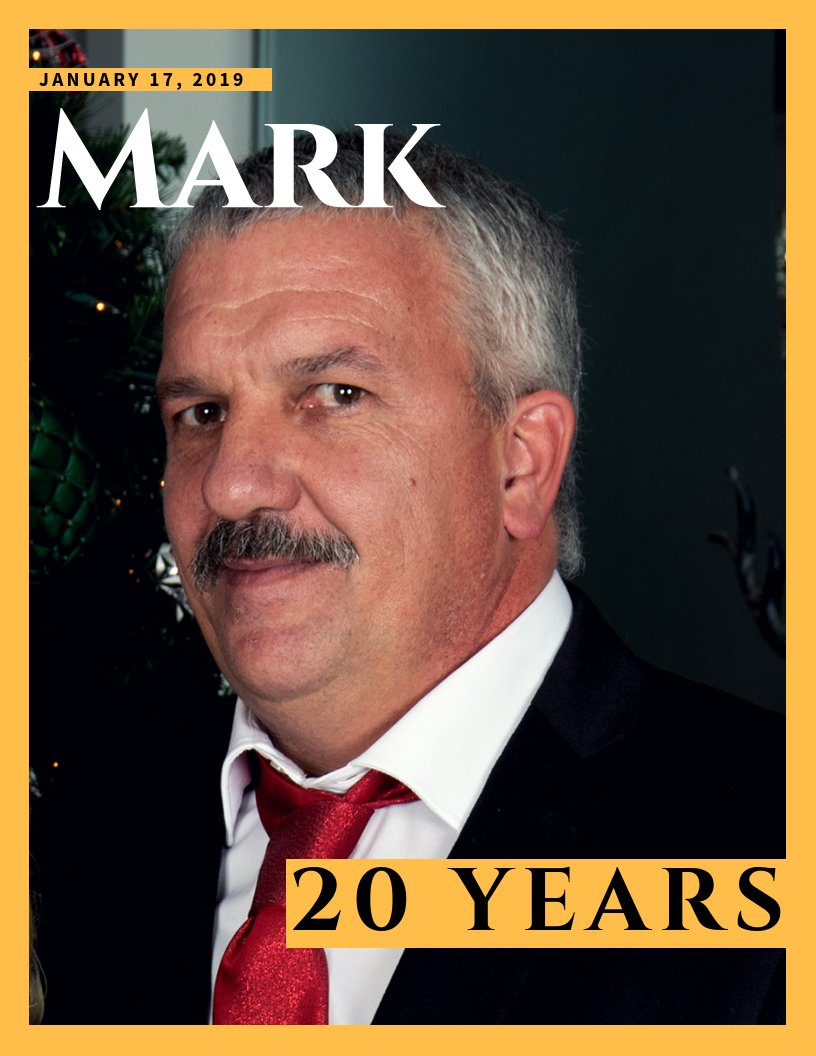 PreciousPlate's tweet photo. ⭐ 20 YEARS ⭐

2019 is off to a great start!  Mark Johnson reached 20 years with Precious Plate Inc.!!!

Mark has been a crucial part of the maintenance team here! 

Congratulations Mark on your incredible milestone! 👏👏

#Milestone #Anniversary #20Years #EmployeeAppreciation https://t.co/UbciDAEZqX