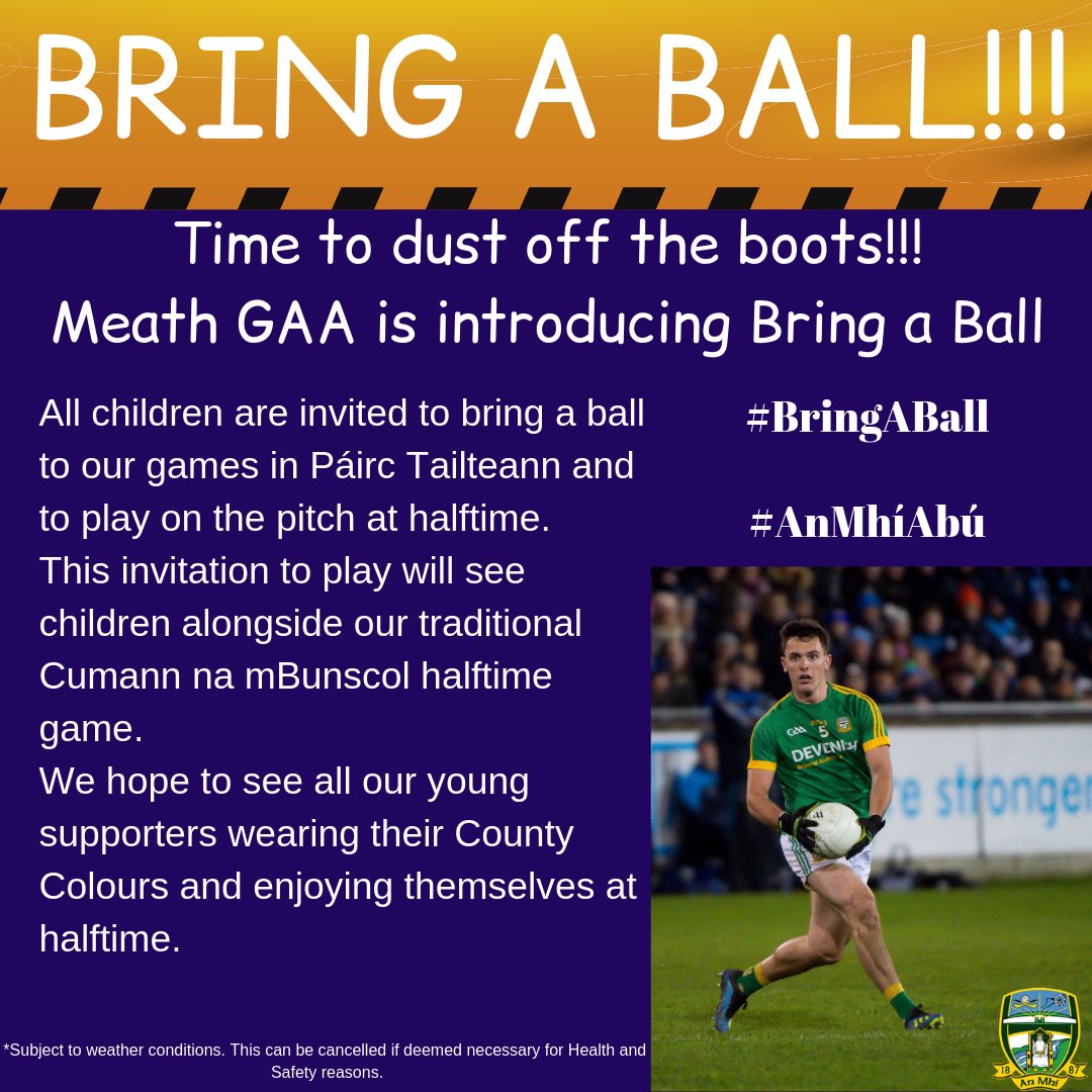 We are happy to announce the start of this campaign in #PáircTailteann #BringABall #AnMhÍAbú