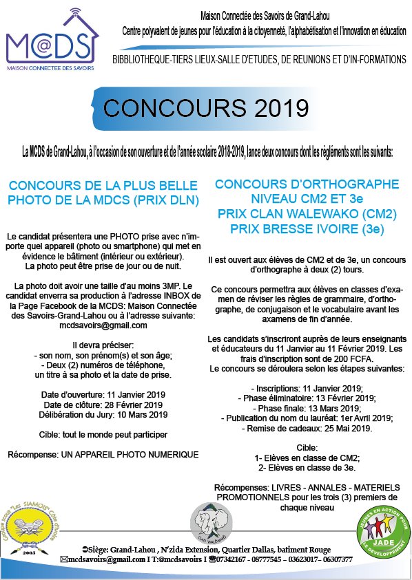 alyco2's tweet photo. Eh hop on se lance. Deux concours en #ci225 , @Grandlahou24 , à la @mcdsavoirs pour encourager les usagers. Merci à nos partenaires pour les Prix. @odilon236 @OngJADE_ #CCitoyennes @abidjantimes @Educationci #Scouts #EEDCI https://t.co/5zcSIAcJCE