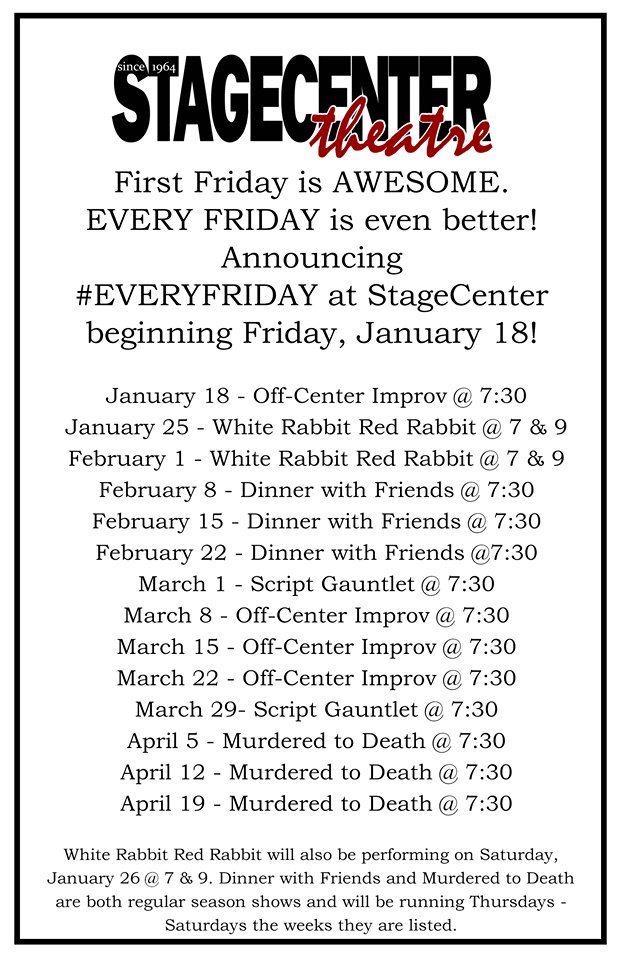 PFlat2's tweet photo. #everyfriday #stagecentertheatre @StageCenter #stagecenter https://t.co/YqtSOn4J6U