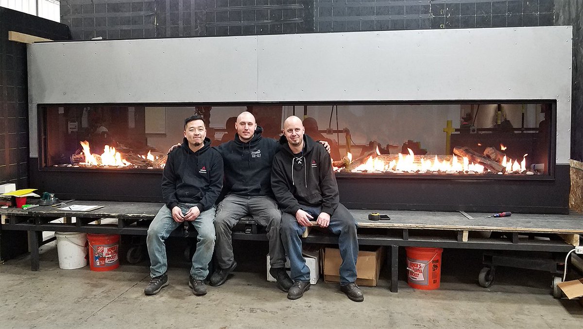 Acucraft's tweet photo. This mammoth BLAZE16 linear gas fireplace is headed to a remodeled home in McLean, VA! ๐ฅ #linearfireplace #gasfireplace #acucraft Acucraft Team from L to R: Hugh, Testing; Marshall, Testing; Twizz, Custom Welder.
Get more details on the BLAZE Series: https://t.co/HWonZO4Uvr https://t.co/UQtprMKcQK