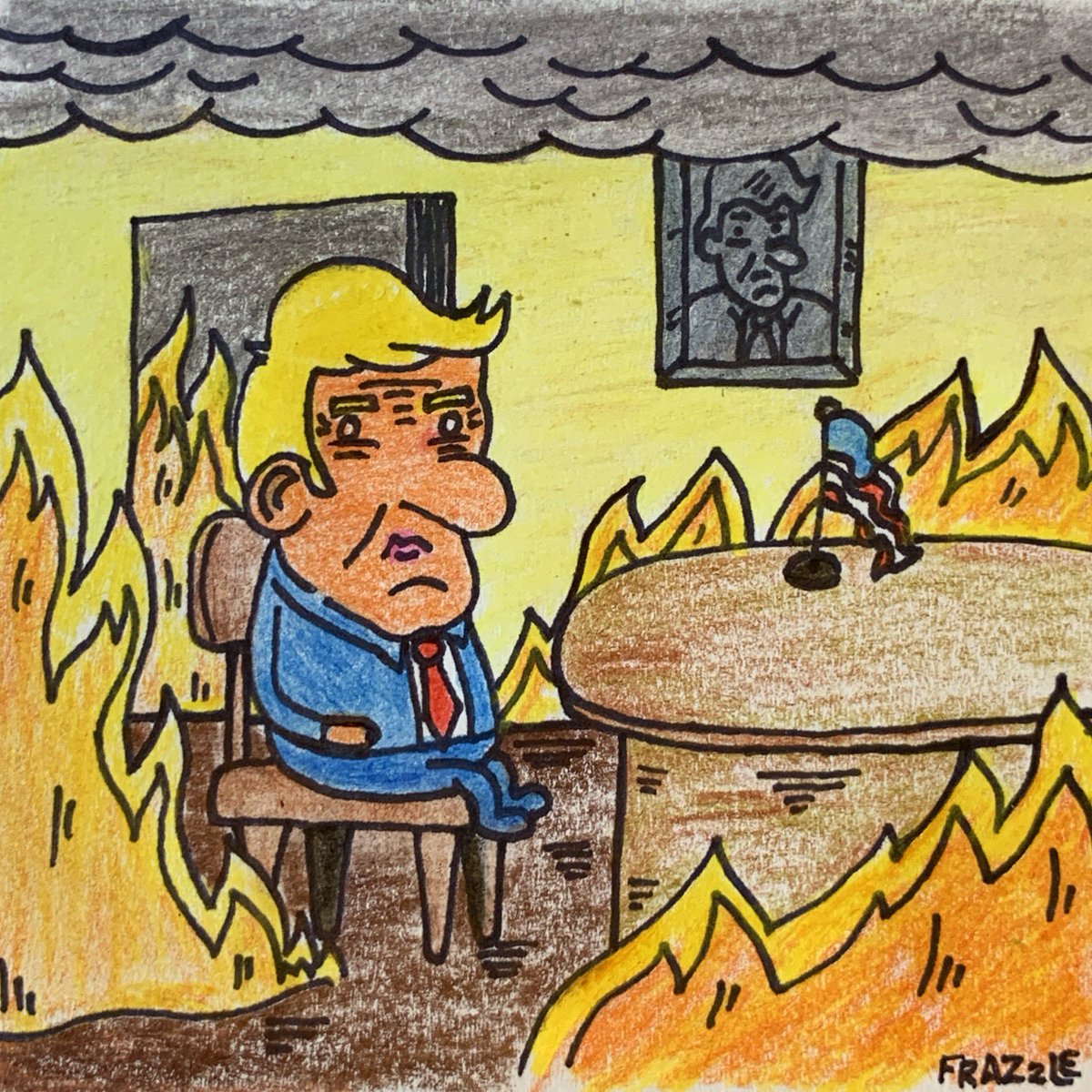 whatswrongjoey's tweet image. Trump in the Oval Office during the shutdown like