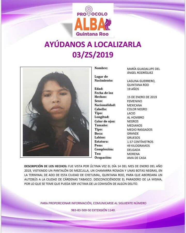 #ProtocoloAlba ¡Ayúdanos a localizarla!
#DifTulum
#ContigoHacemosMás