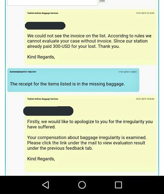 DAVIDDODOO11's tweet photo. @TurkishAirlines the goods in my baggage you have stolen is worth ghc34,790! All invoices were in the baggage! If you want invoice before you can compensate me, kindly get me a plane ticket to go back to turkey and get them for u and stop telling me nonsense!!!

@EzFlightRefunds https://t.co/0aalcIi7Kp