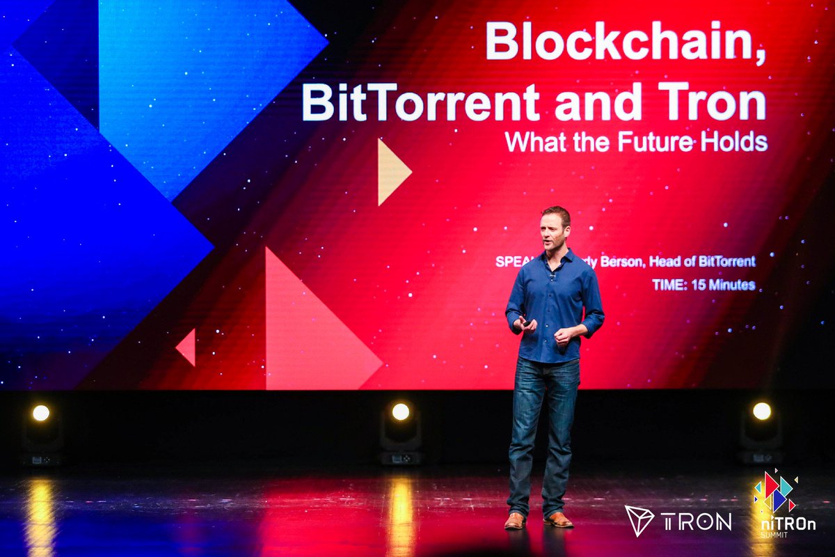 trondao's tweet photo. #niTROn2019 Jordy Berson, head of the product storage division of #TRON gave a speech on the theme of “Decentralization: How Blockchain Technology Empowers P2P Networks”. In his speech, he said: "#BTT can empower all the users, let publisher exchange value through token." #TRX https://t.co/kwoTCpVoE5