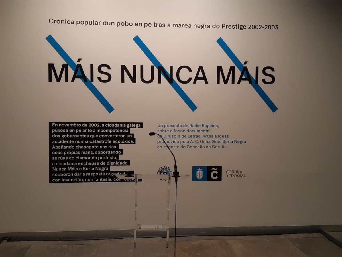 Estamos de inauguración no Palexco! Máis Nunca Máis, un proxecto expositivo de Radio Buguina
#Coruña #nuncamais #burlanegra